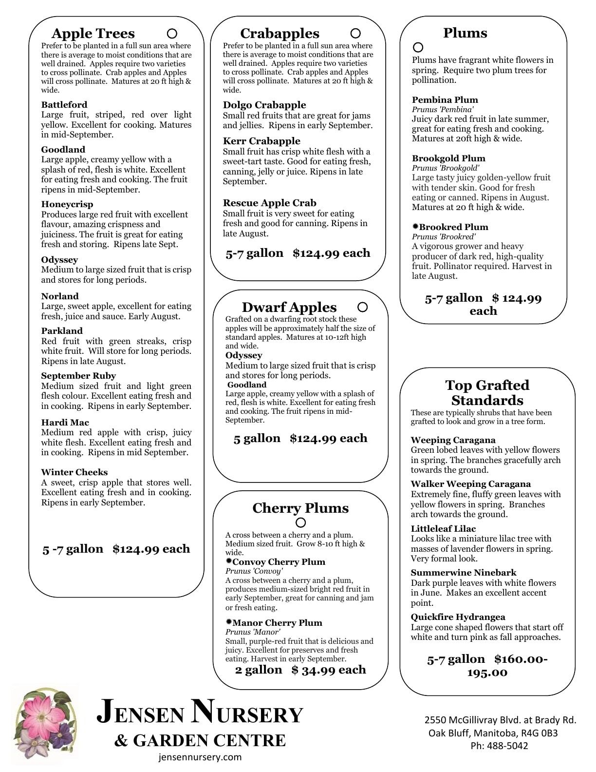 Jensen Nursery & Garden Centre Plant Catalogue Weekly Ad January 1 - December 31, 2026