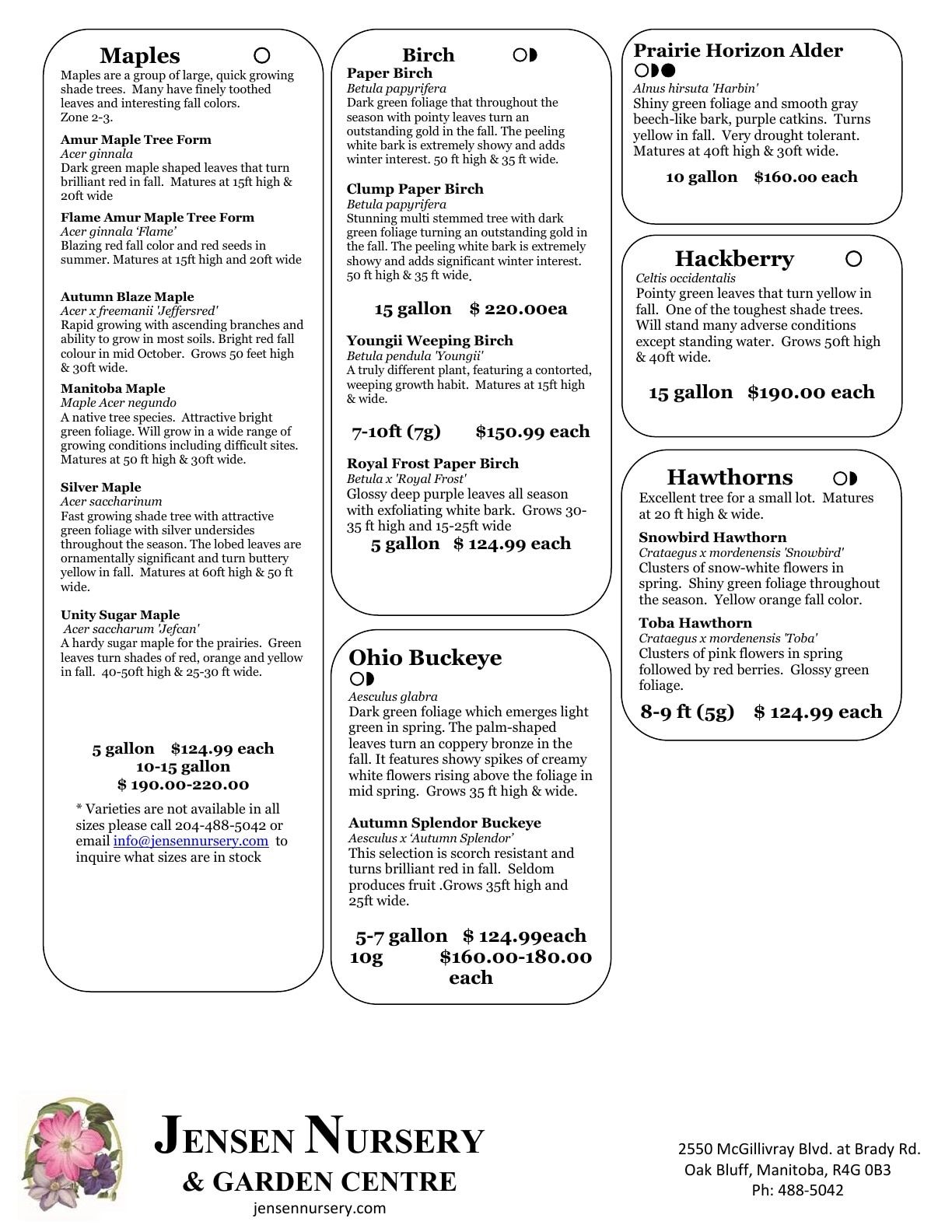 Jensen Nursery & Garden Centre Plant Catalogue Weekly Ad January 1 - December 31, 2026