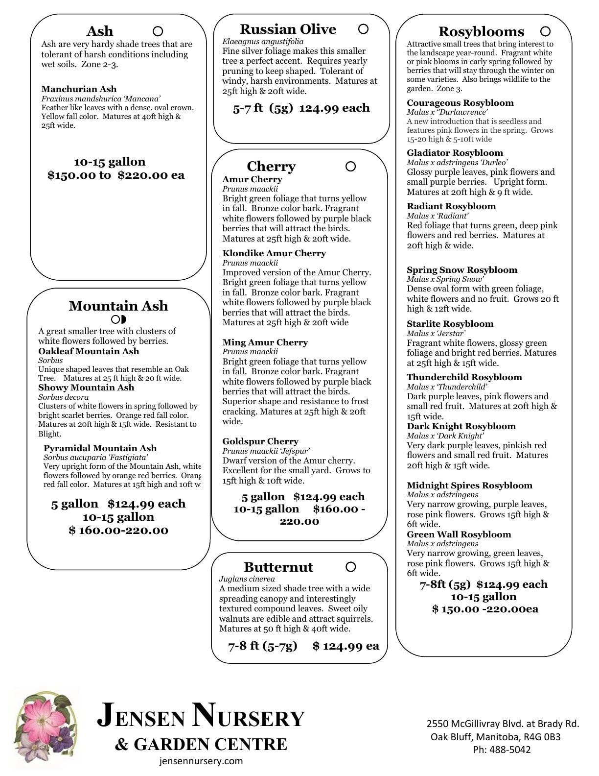 Jensen Nursery & Garden Centre Plant Catalogue Weekly Ad January 1 - December 31, 2026