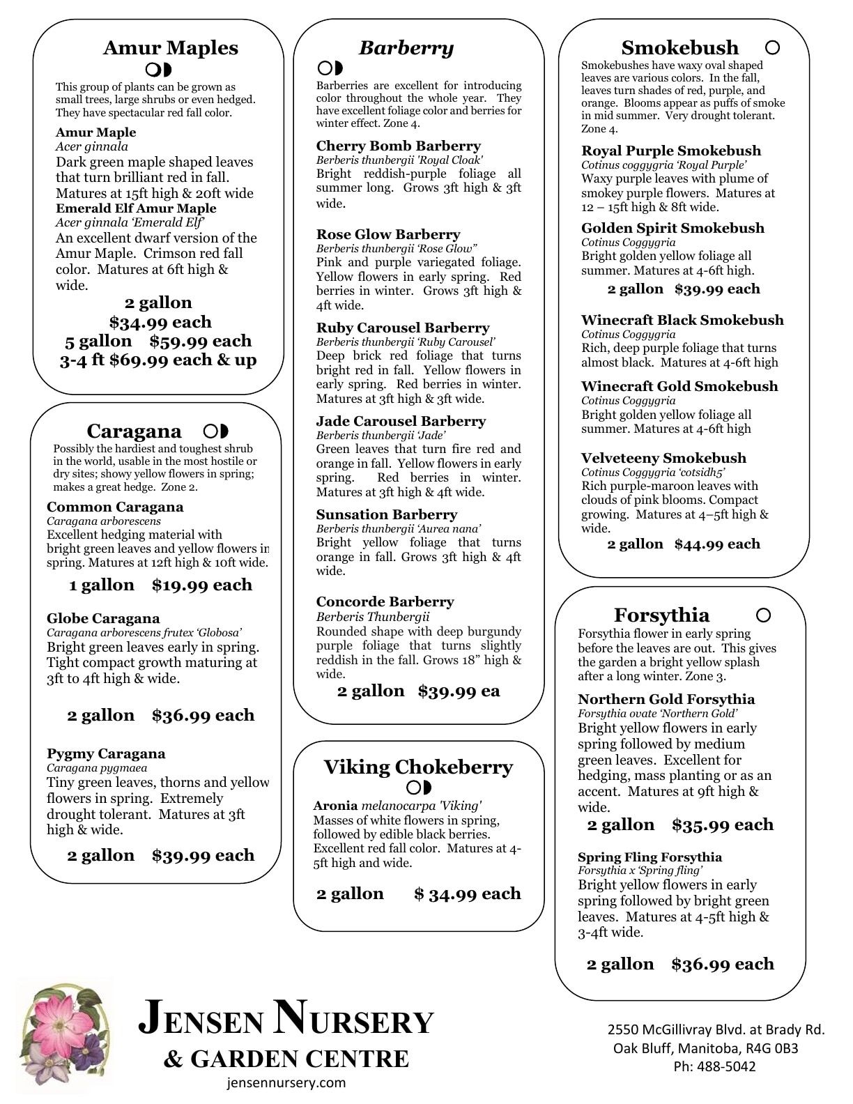 Jensen Nursery & Garden Centre Plant Catalogue Weekly Ad January 1 - December 31, 2026