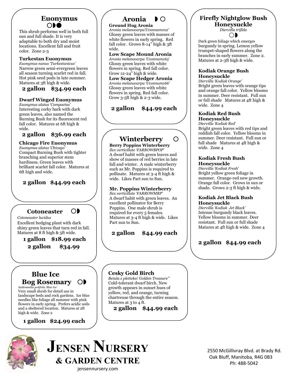 Jensen Nursery & Garden Centre Plant Catalogue Weekly Ad January 1 - December 31, 2026