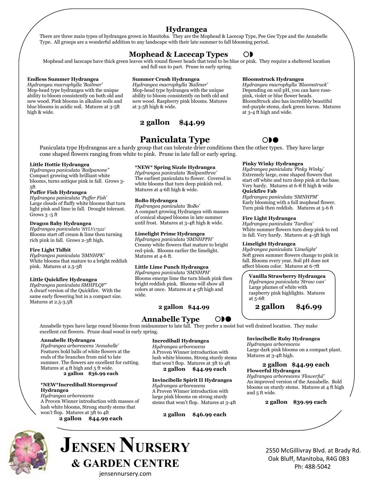 Jensen Nursery & Garden Centre Plant Catalogue Weekly Ad January 1 - December 31, 2026