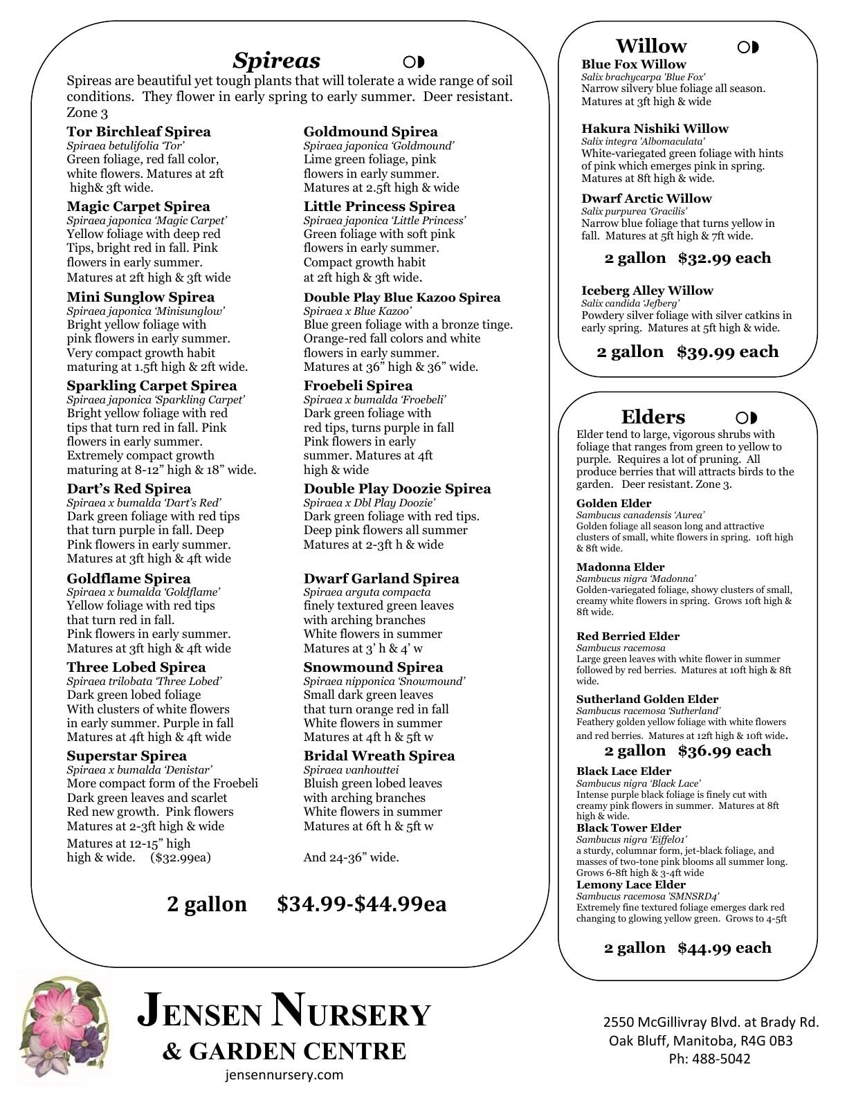 Jensen Nursery & Garden Centre Plant Catalogue Weekly Ad January 1 - December 31, 2026
