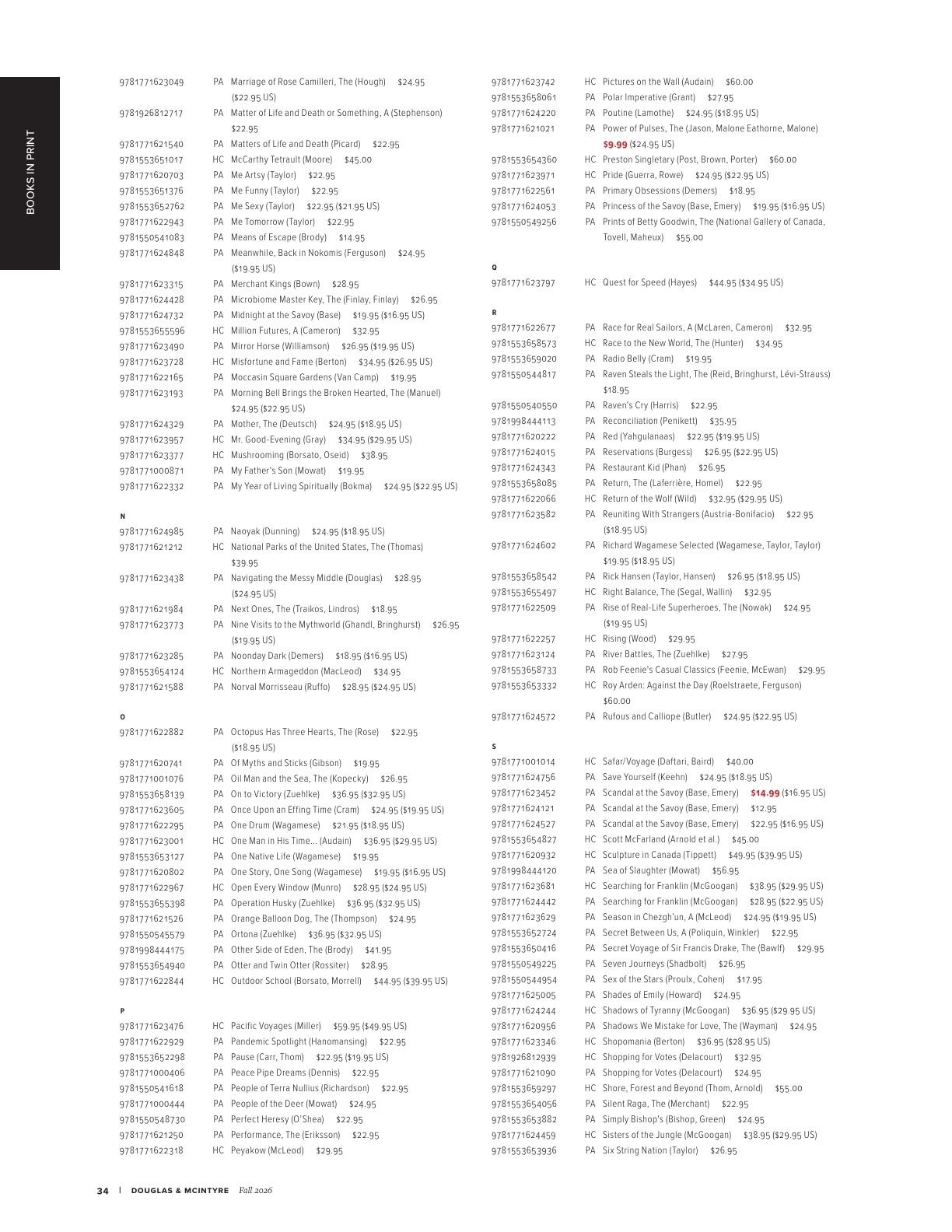 Harbour Publishing Douglas & McIntyre Fall 2026 Catalogue Weekly Ad January 1 - December 31, 2026