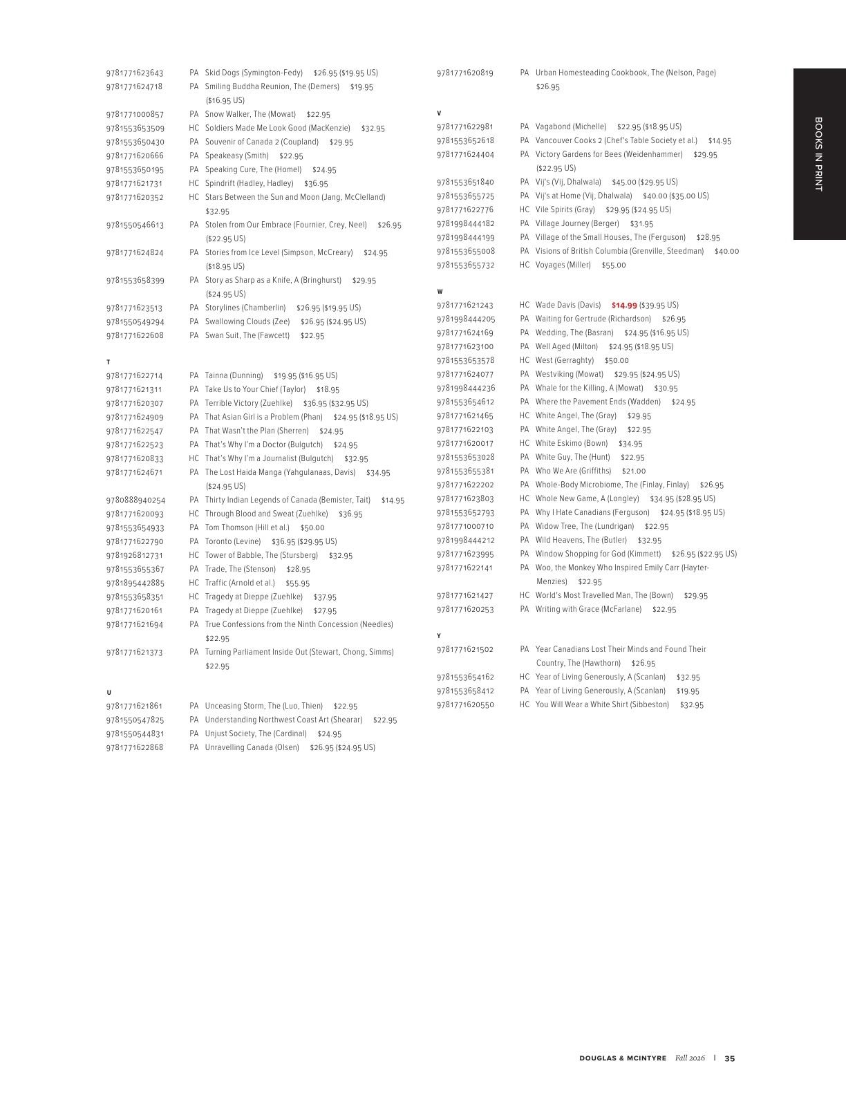 Harbour Publishing Douglas & McIntyre Fall 2026 Catalogue Weekly Ad January 1 - December 31, 2026
