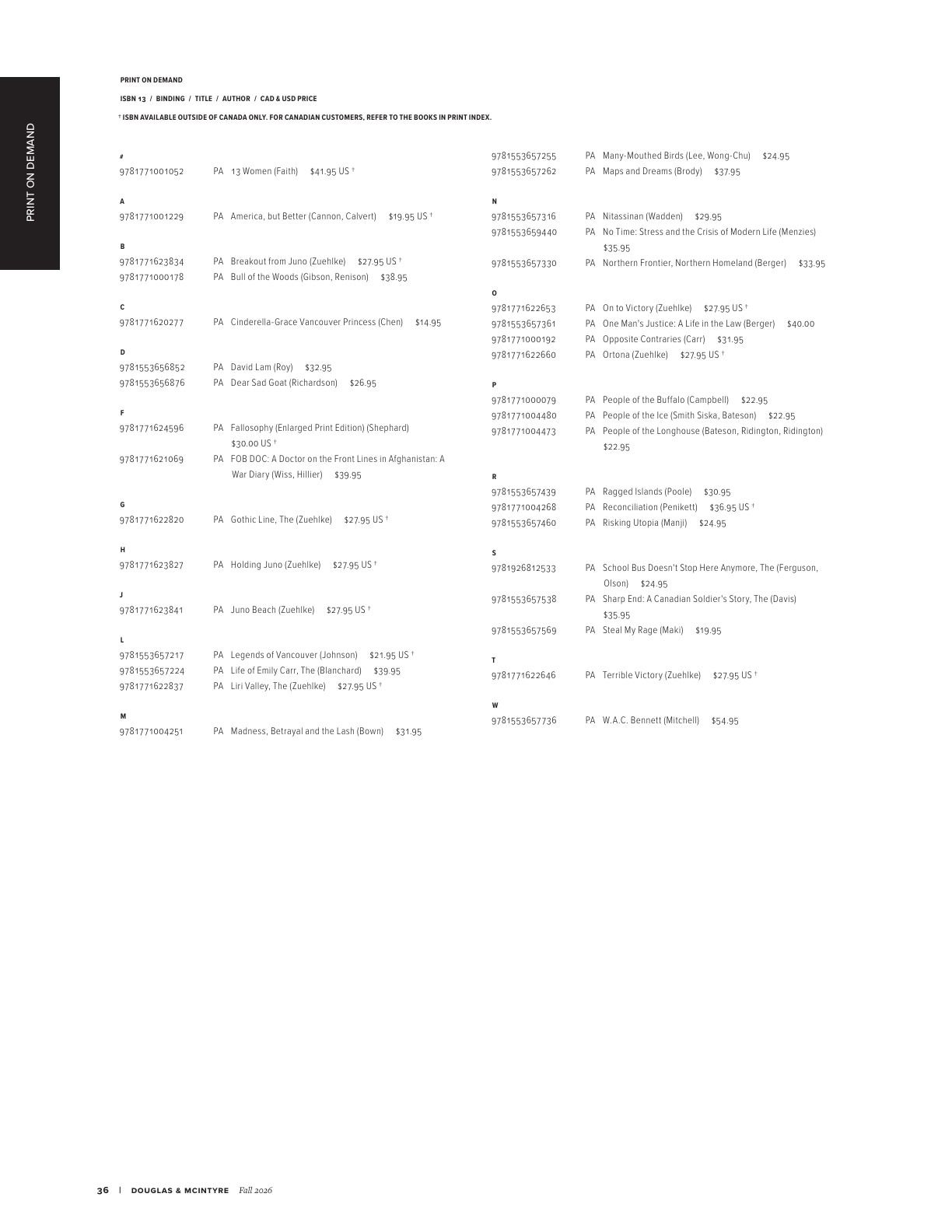 Harbour Publishing Douglas & McIntyre Fall 2026 Catalogue Weekly Ad January 1 - December 31, 2026