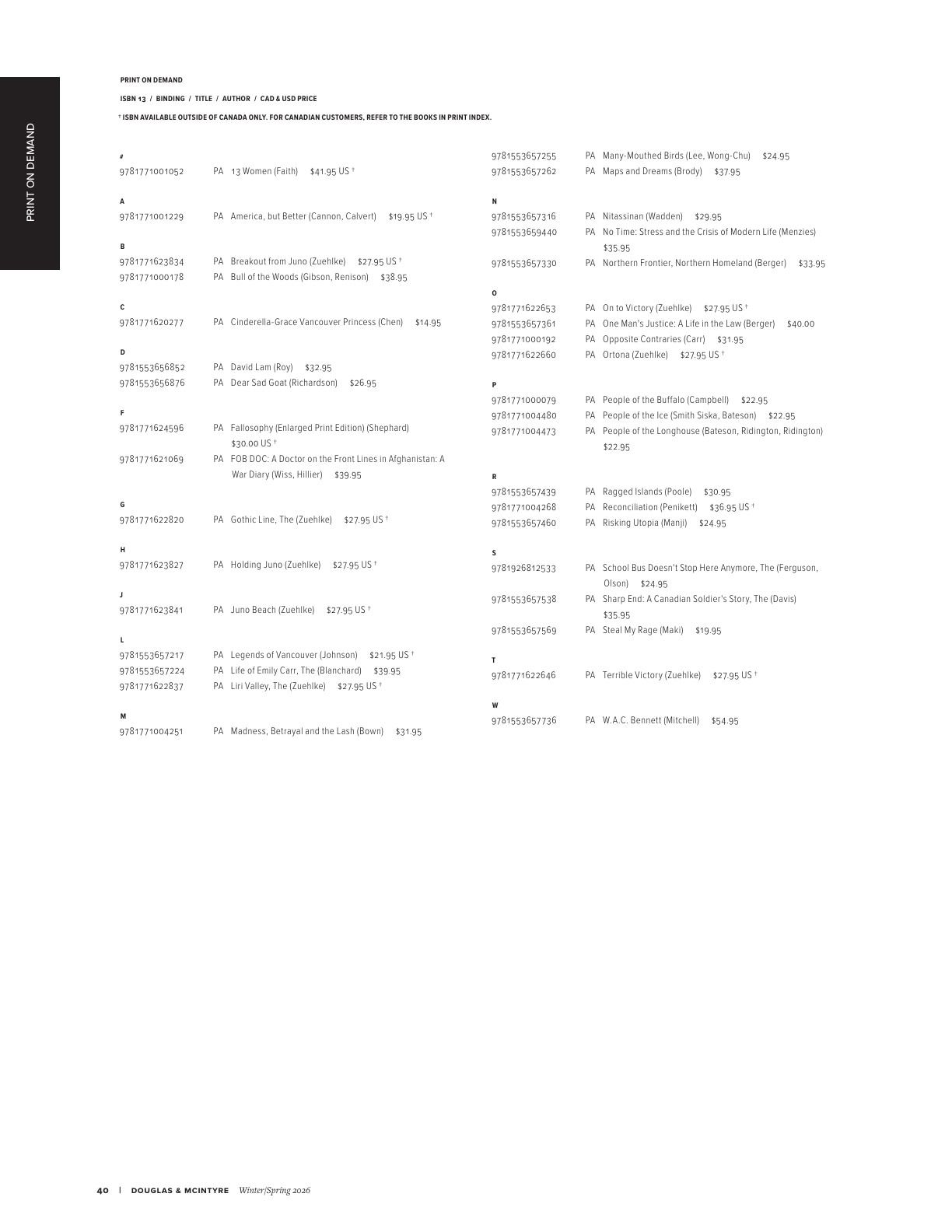 Harbour Publishing Douglas & McIntyre Spring 2026 Catalogue Weekly Ad January 1 - December 31, 2026