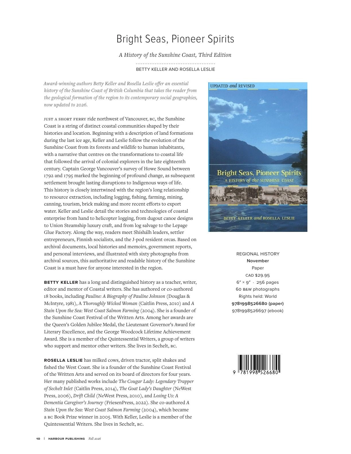 Harbour Publishing Fall 2026 Catalogue Weekly Ad January 1 - December 31, 2026