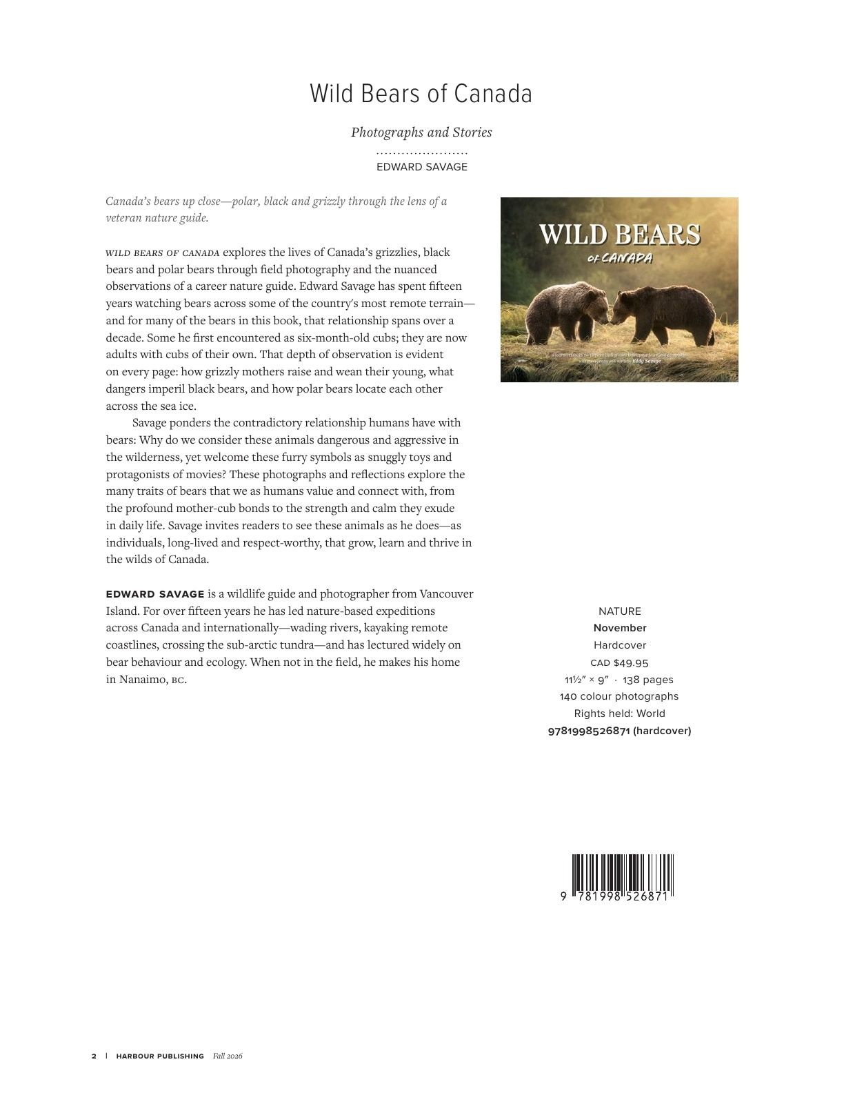 Harbour Publishing Fall 2026 Catalogue Weekly Ad January 1 - December 31, 2026
