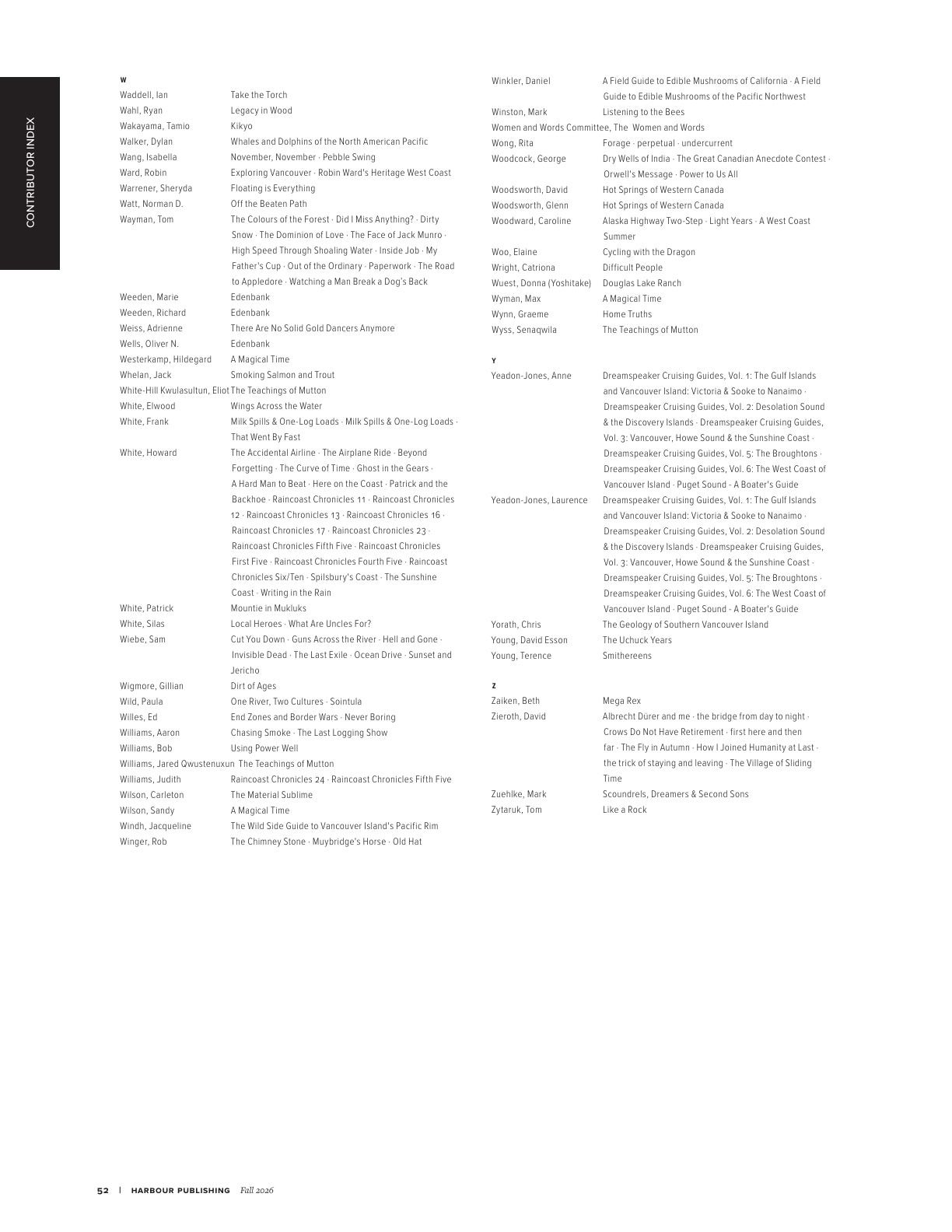 Harbour Publishing Fall 2026 Catalogue Weekly Ad January 1 - December 31, 2026