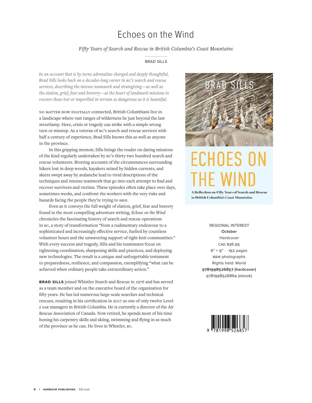 Harbour Publishing Fall 2026 Catalogue Weekly Ad January 1 - December 31, 2026