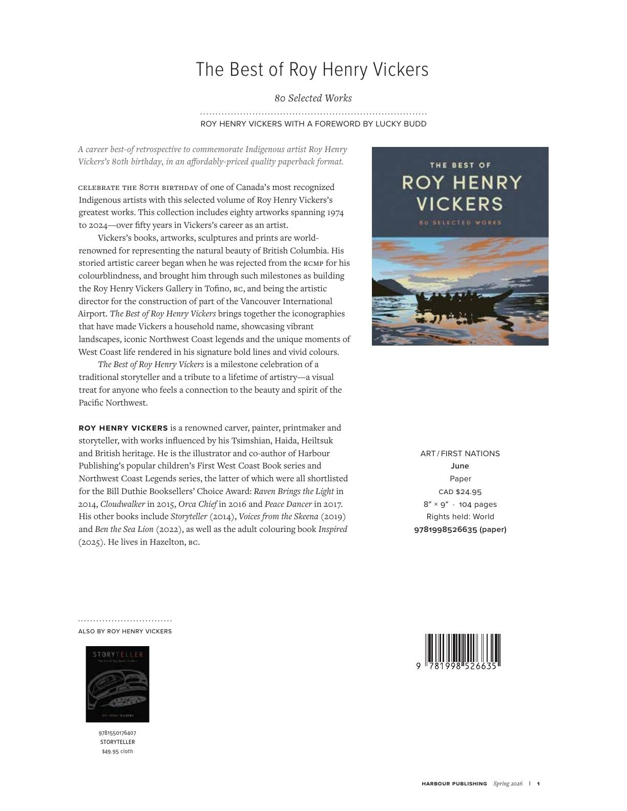 Harbour Publishing Spring 2026 Catalogue Weekly Ad January 1 - December 31, 2026