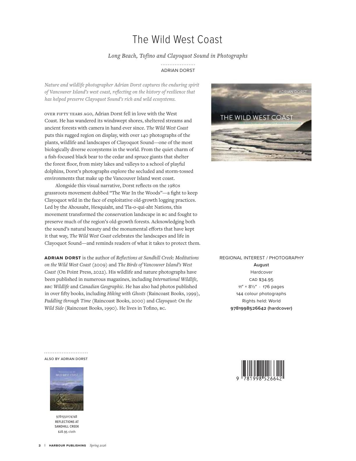 Harbour Publishing Spring 2026 Catalogue Weekly Ad January 1 - December 31, 2026