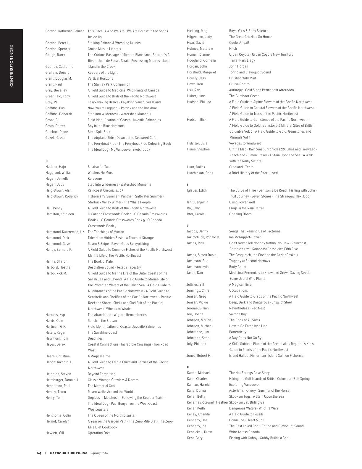 Harbour Publishing Spring 2026 Catalogue Weekly Ad January 1 - December 31, 2026