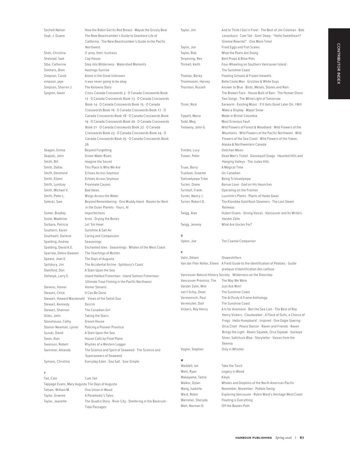 Harbour Publishing Spring 2026 Catalogue Weekly Ad January 1 - December 31, 2026