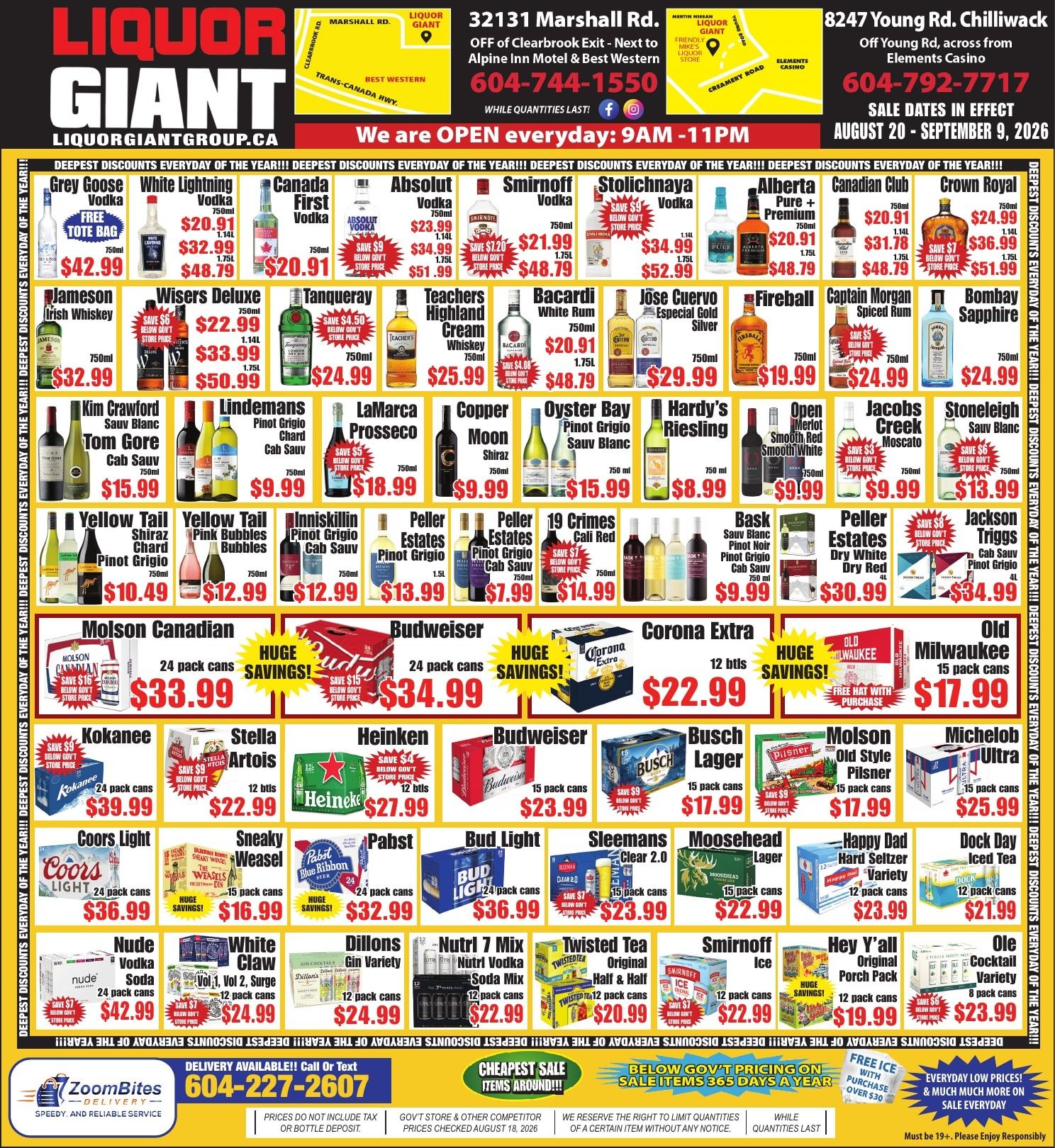 Liquor Giant Group Weekly Ad August 20 - September 9, 2026
