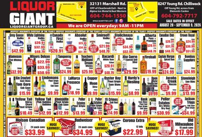 Liquor Giant Group Weekly Ad August 20 - September 9, 2026