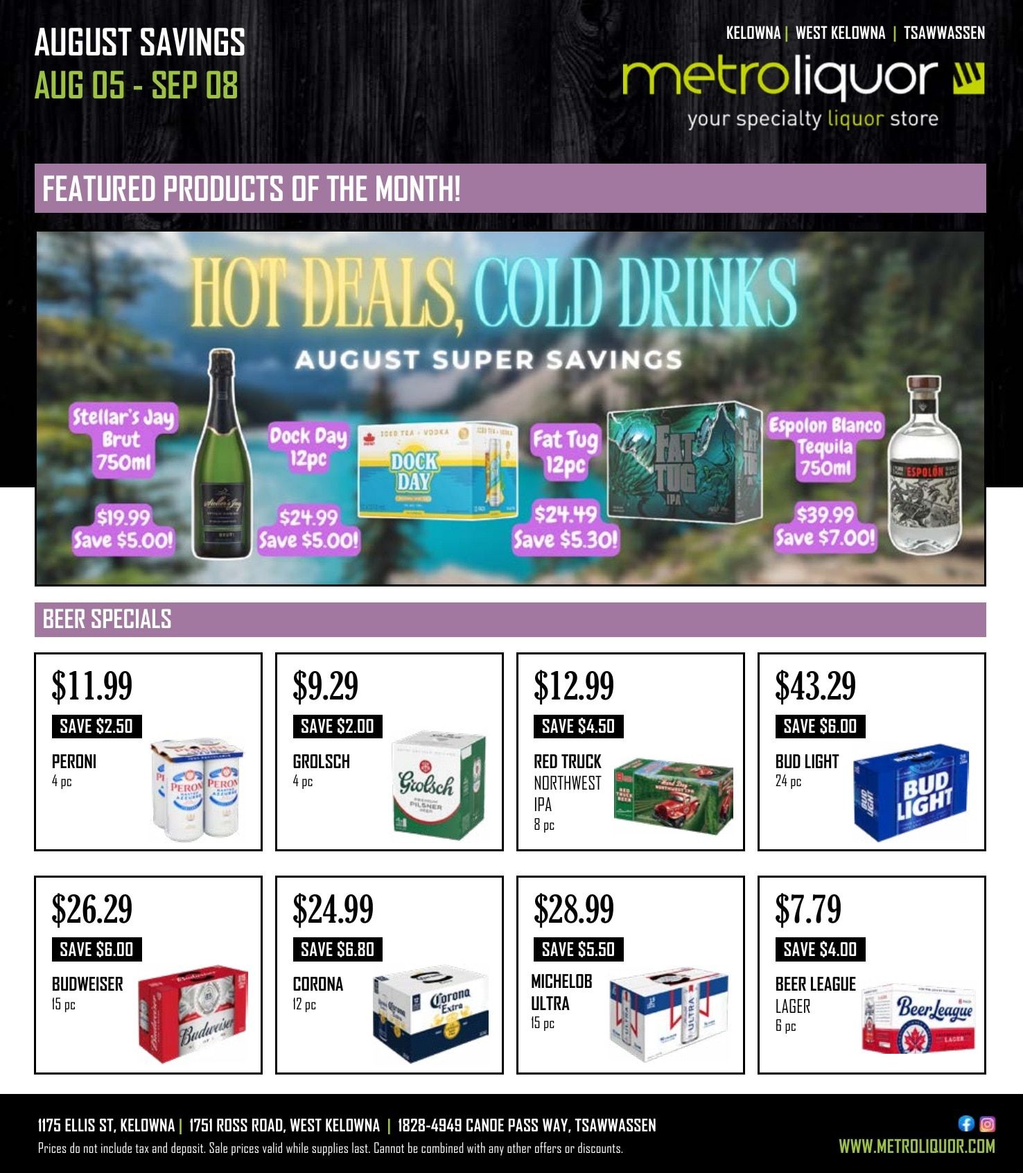 Metro Liquor Weekly Ad August 5 - September 8, 2026