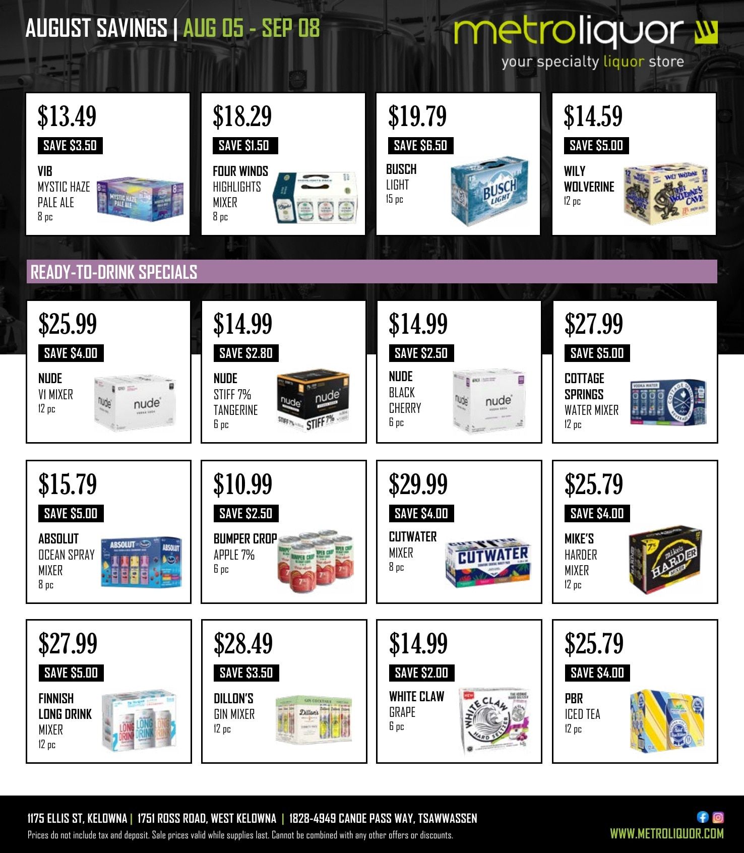 Metro Liquor Weekly Ad August 5 - September 8, 2026