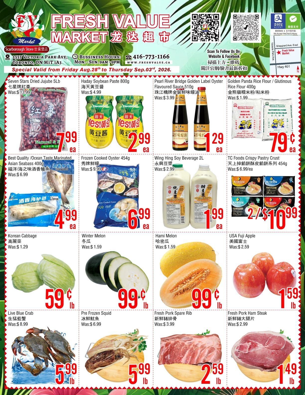 Fresh Value Market (2555 Victoria Park Avenue, M1T 1A3) Weekly Ad August 28 - September 3, 2026