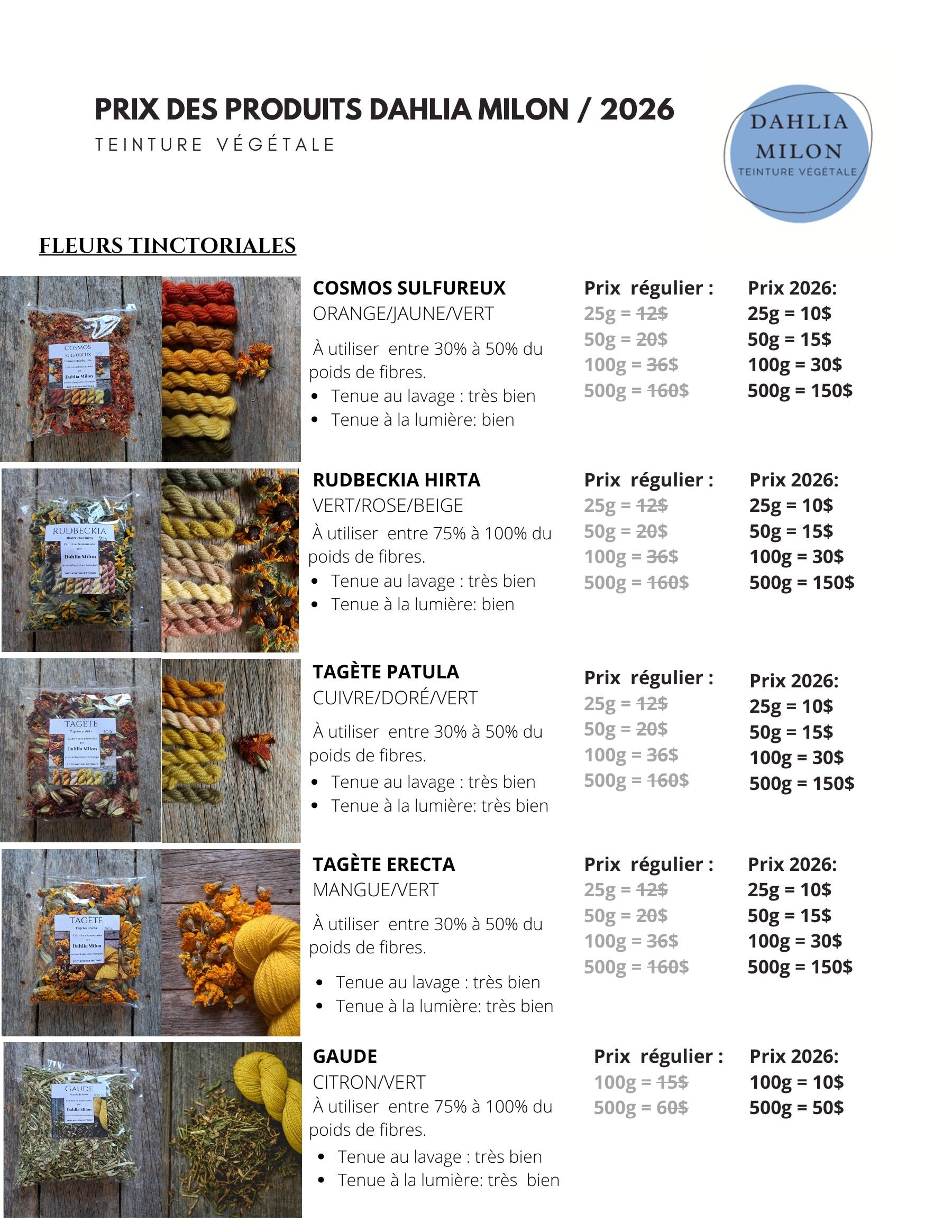 Dahlia Milon Annual Plant Catalog Weekly Ad January 1 - December 31, 2026