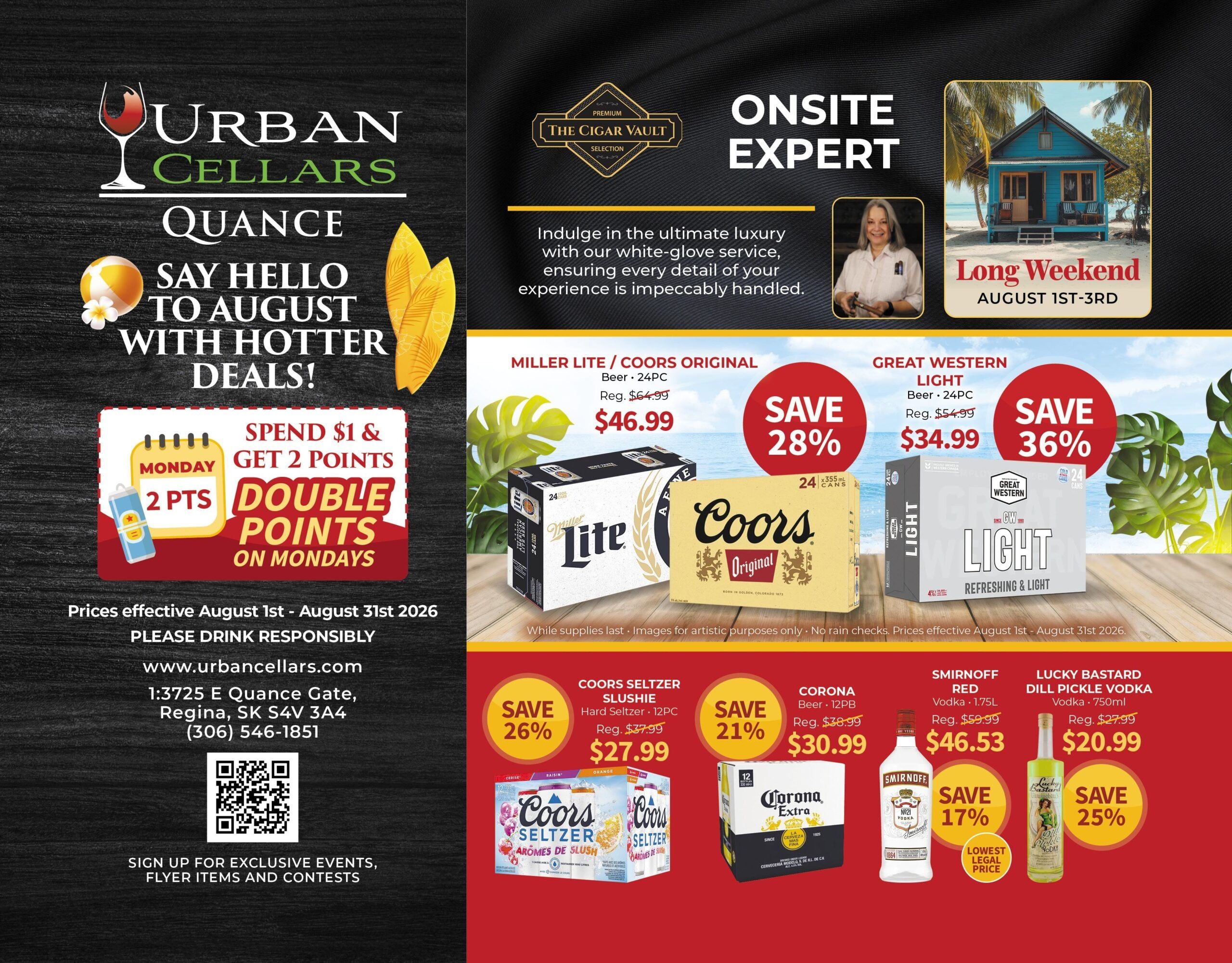 Urban Cellars (3725 East Quance Gate, Regina, SK) Quance Monthly Weekly Ad August 1 - 31, 2026