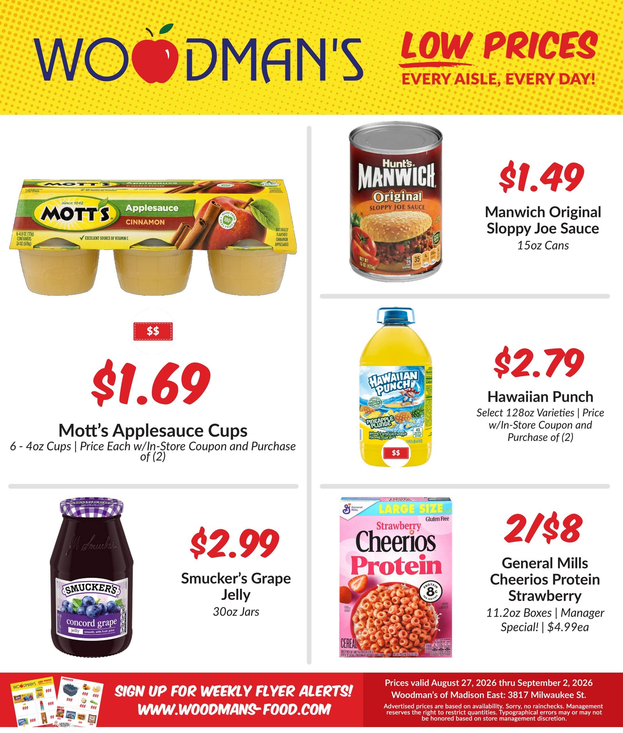 Woodman's Food Market (Madison Area, WI) M1000 Weekly Weekly Ad August 27 - September 2, 2026