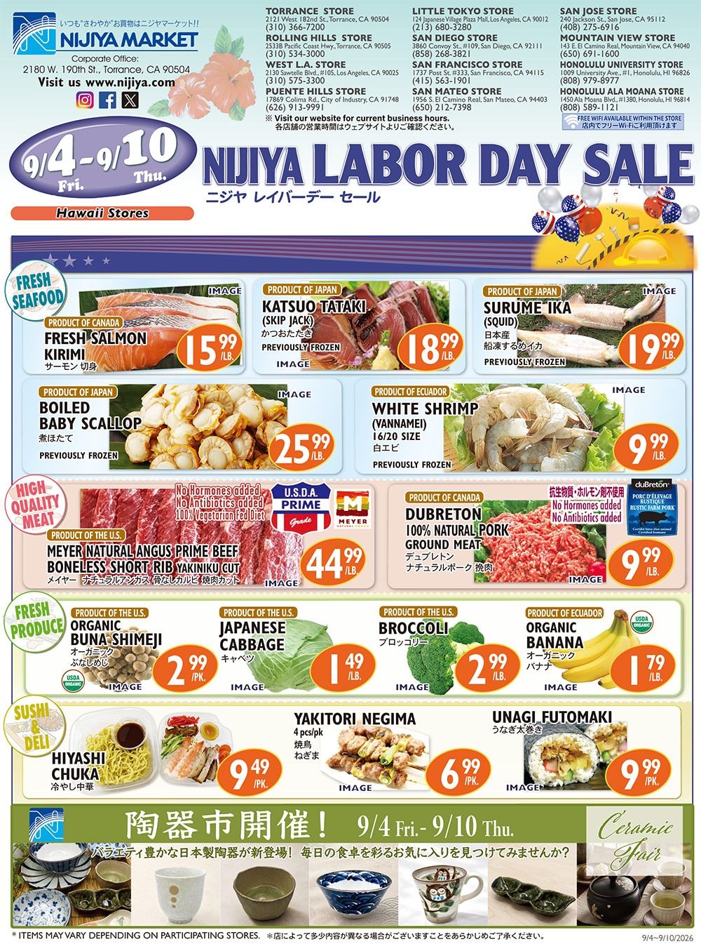 Nijiya Market Weekly Ad September 4 - 10, 2026