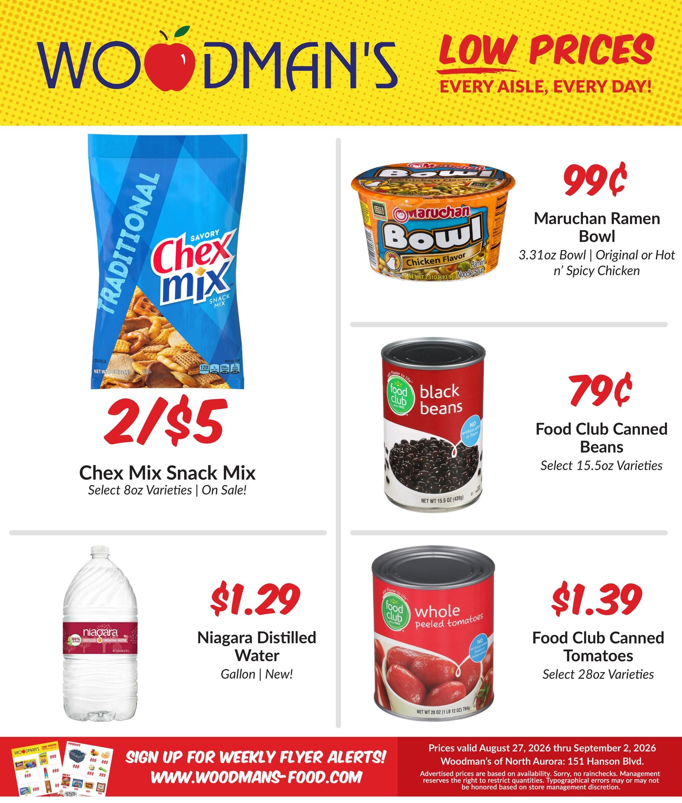 Woodman's Food Market (Aurora–Montgomery Area, IL) M1000 Weekly Weekly Ad August 27 - September 2, 2026