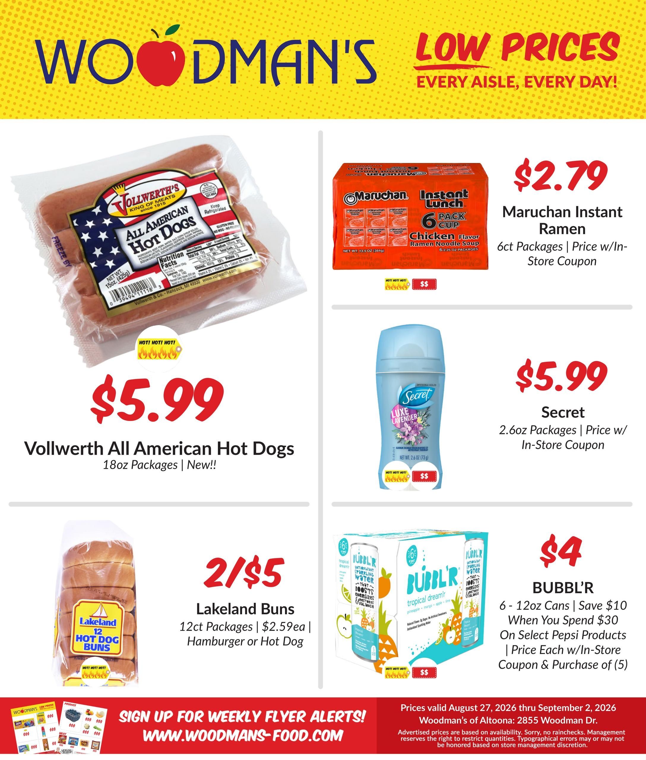 Woodman's Food Market (Eau Claire–Altoona Area, WI) M1000 Weekly Weekly Ad August 27 - September 2, 2026