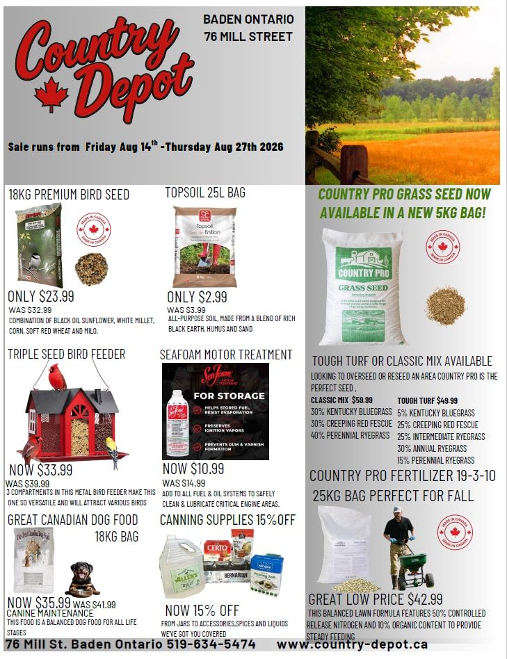 Country Depot Weekly Ad August 14 - 27, 2026