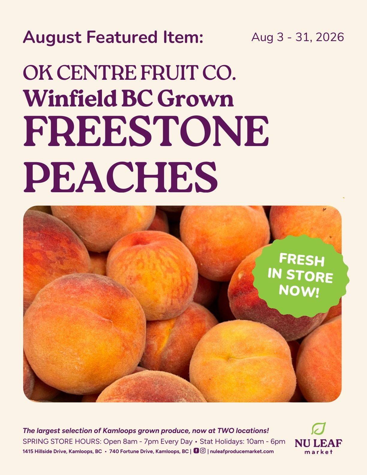 Nu Leaf Produce Market Monthly Feature Weekly Ad August 1 - 31, 2026