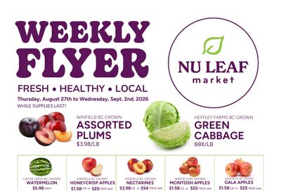 Nu Leaf Produce Market Weekly Ad August 27 - September 2, 2026