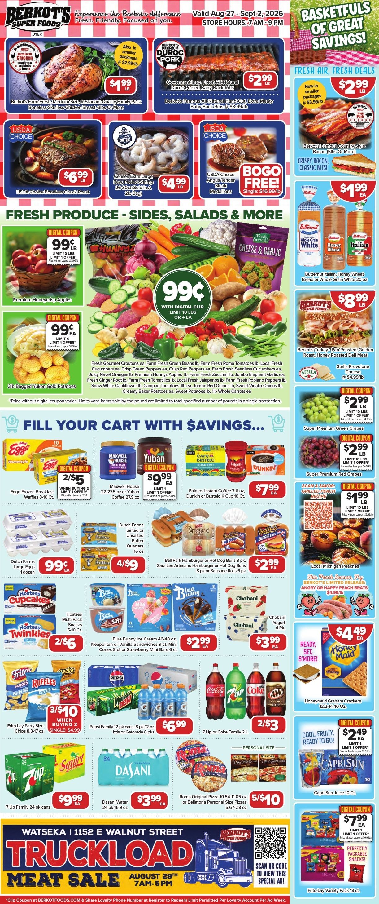 Berkot's Super Foods (Dyer, IN) Weekly Ad August 27 - September 2, 2026