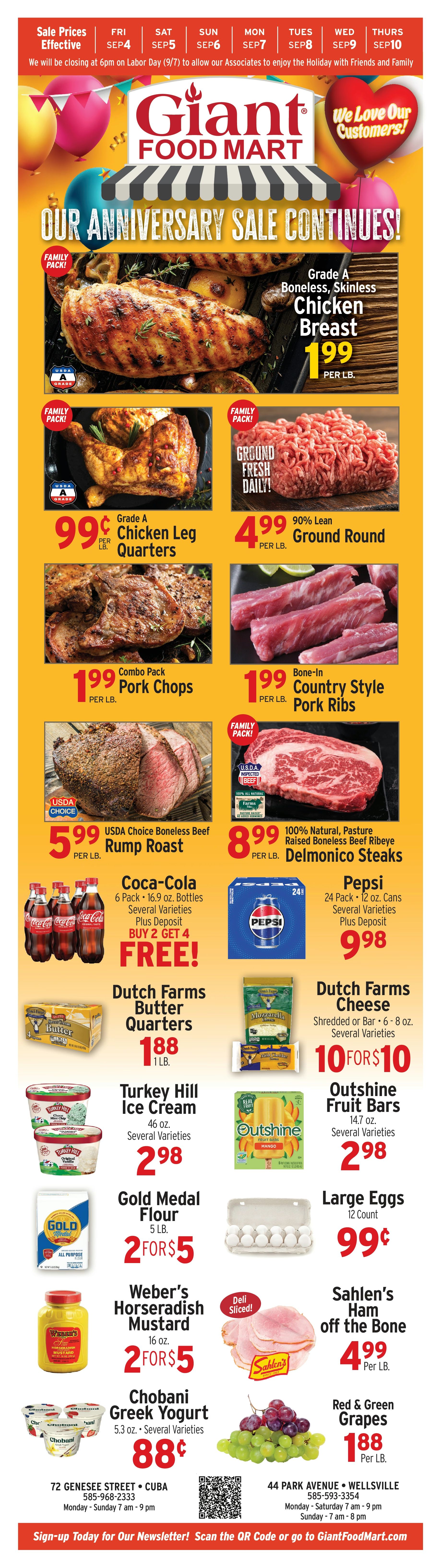 Giant Food Mart Weekly Ad September 4 - 10, 2026