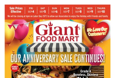 Giant Food Mart Weekly Ad September 4 - 10, 2026