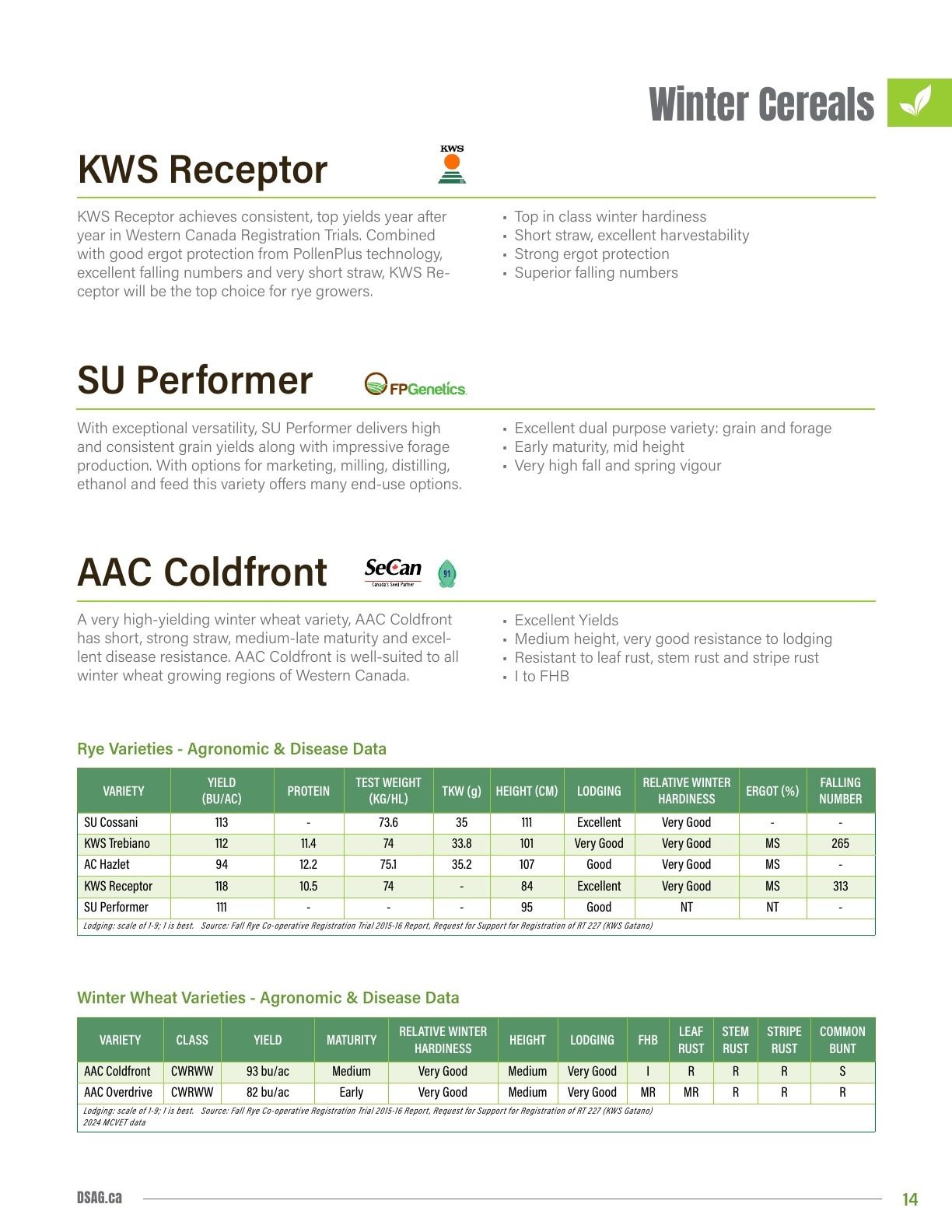 DSAG Seed Guide Weekly Ad January 1 - December 31, 2026