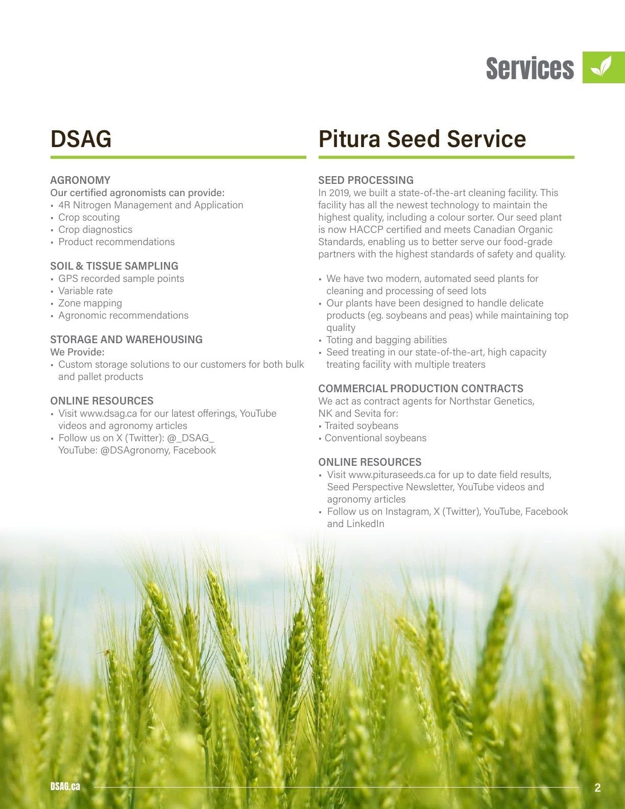 DSAG Seed Guide Weekly Ad January 1 - December 31, 2026