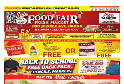 Food Fair Fresh Market Weekly Ad August 28 - September 3, 2026