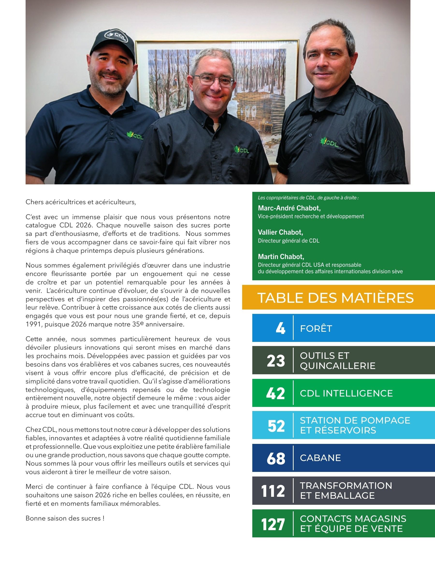 Les Équipements d'Érablière CDL Annual Maple Equipment Catalog Weekly Ad January 1 - December 31, 2026