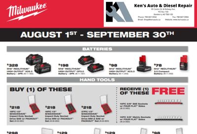 Ken's Auto & Diesel Repair Parts & Tools Weekly Ad August 1 - September 30, 2026
