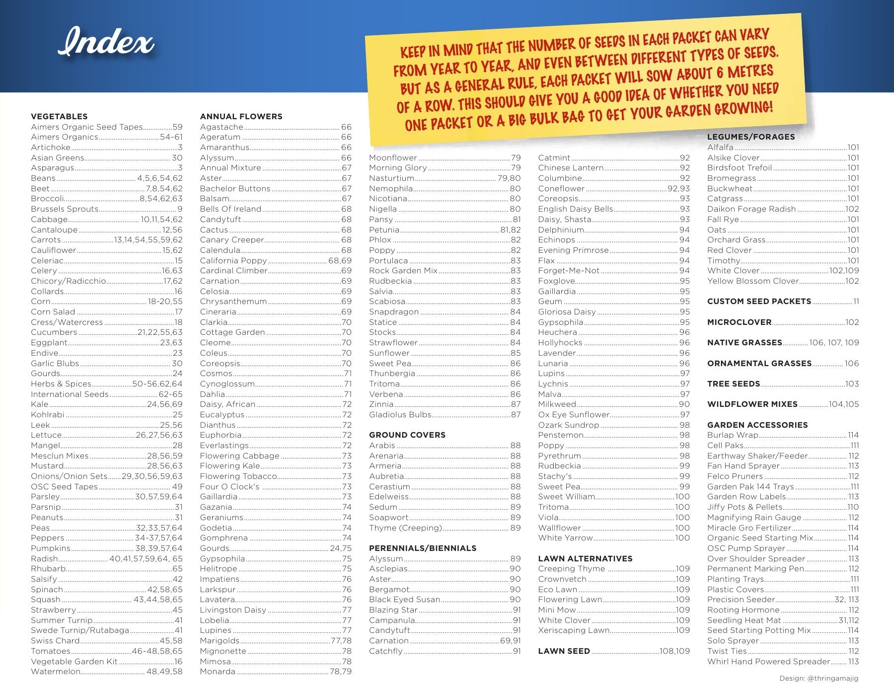 OSC Seeds Annual Catalog Weekly Ad January 1 - December 31, 2026