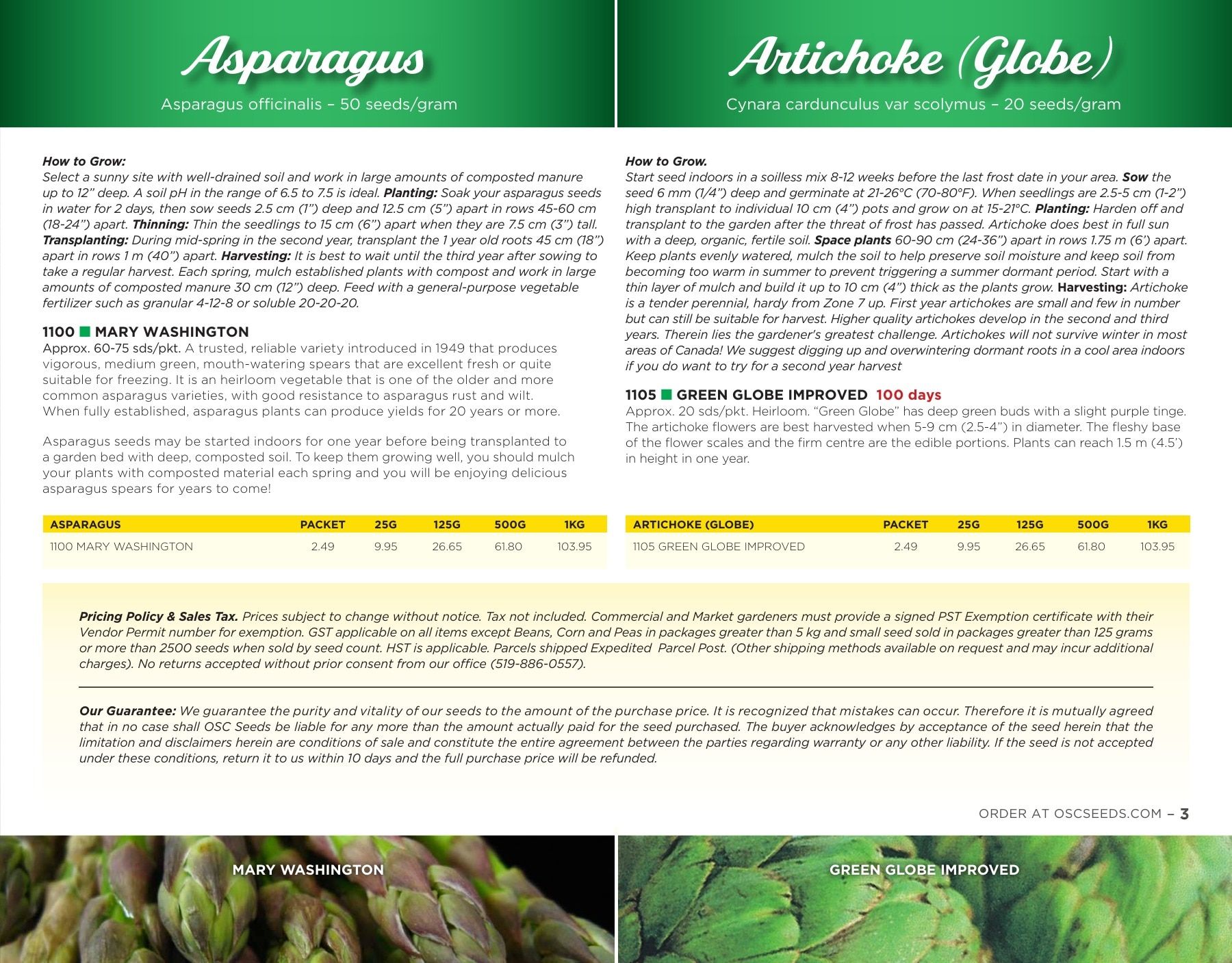OSC Seeds Annual Catalog Weekly Ad January 1 - December 31, 2026