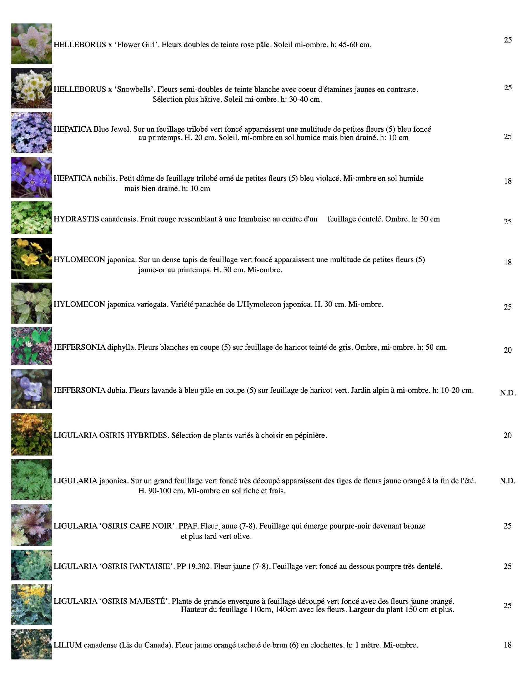 Les Jardins Osiris Nursery Catalog Weekly Ad January 1 - December 31, 2026