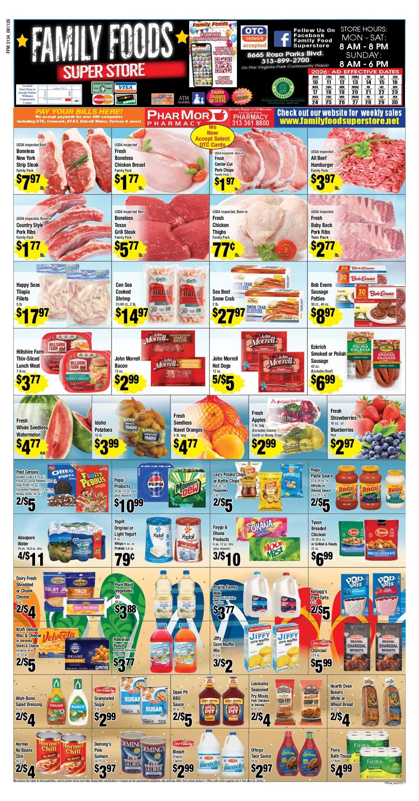 Family Foods SuperStore Weekly Ad August 28 - 30, 2026