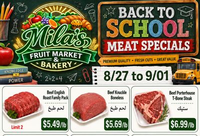 Mila's Fruit Market Weekly Ad August 27 - September 1, 2026