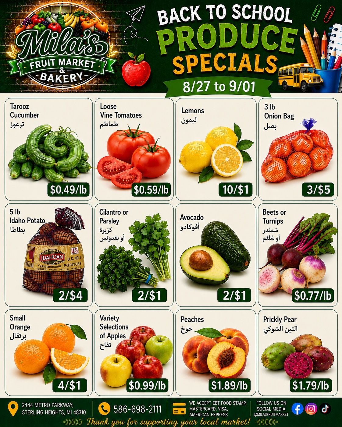 Mila's Fruit Market Weekly Ad August 27 - September 1, 2026