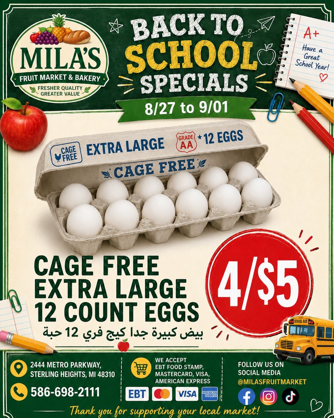 Mila's Fruit Market Weekly Ad August 27 - September 1, 2026