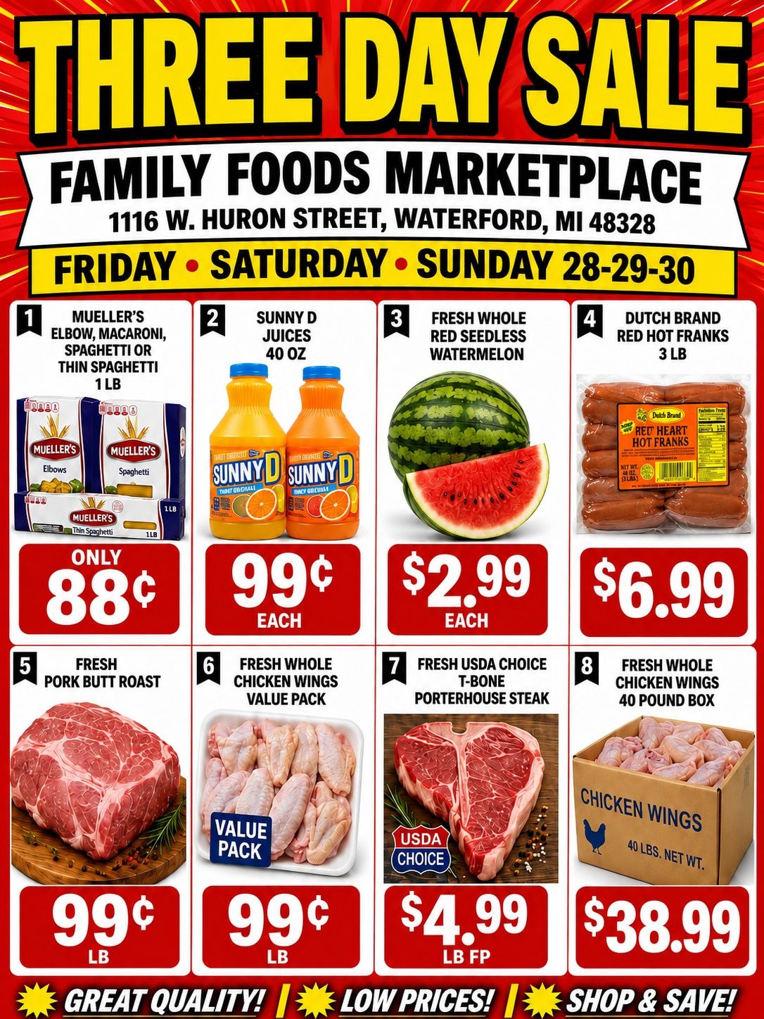 Family Foods Marketplace Weekly Ad August 28 - 30, 2026