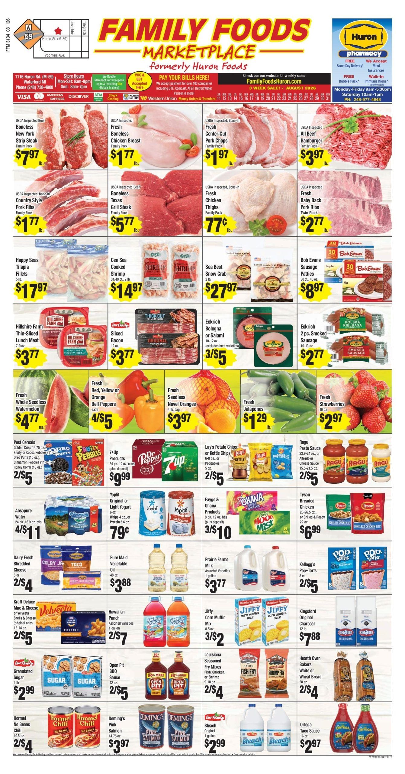 Family Foods Marketplace Weekly Ad August 28 - 30, 2026
